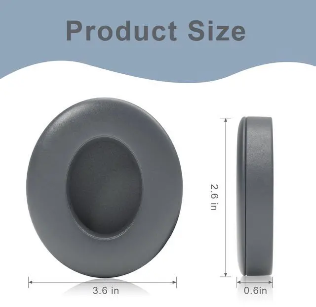 Alt view image 6 of 6 - Replacement Ear Pads for Beats Studio 3 / Studio 2, EarPads for Studio3 / Studio2 Wireless Over-Ear Headphones, Shadow Gray