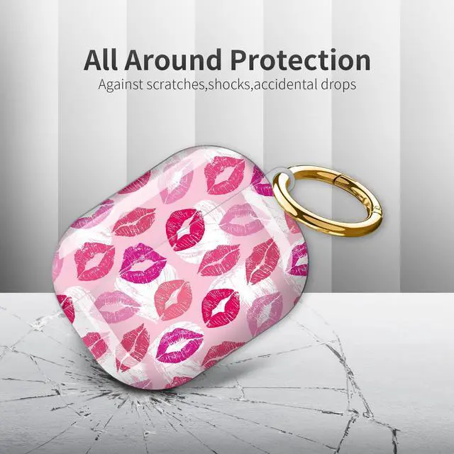 Alt view image 4 of 6 - Compatible with AirPod Pro 3rd Generation Case 2025,Fashion Protective Cover with Keychain, Anti-Scratch, Drop Protection,Shockproof Cover for AirPod Pro 3 Women(Pink Lip)