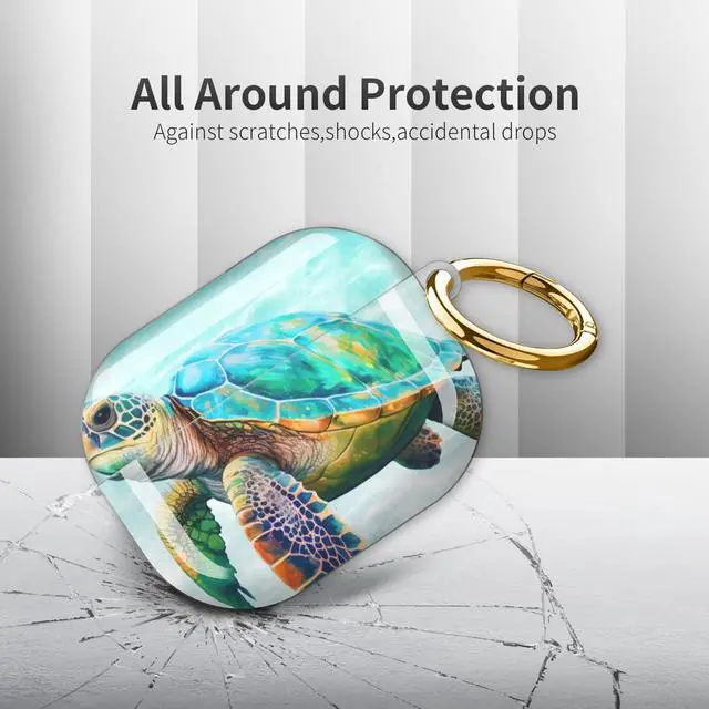 Alt view image 4 of 6 - Compatible with AirPod Pro 3rd Generation Case 2025,Fashion Protective Cover with Keychain, Anti-Scratch, Drop Protection,Shockproof Cover for AirPod Pro 3 Women(Cute Sea Turtle)