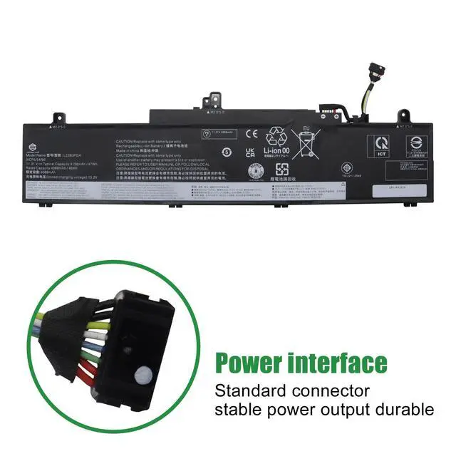 Alt view image 3 of 6 - L22B3PG4 Laptop Battery Replacement for Lenovo ThinkPad E14 Gen 5 2023 Gen 6 2024 E16 Gen 1 2023 Gen 2 2024 Series SB11K63026 5B11K63022 SB11N46023 L22X3PG4 L22M3PG4 L22D3PG4 11.31V 47Wh