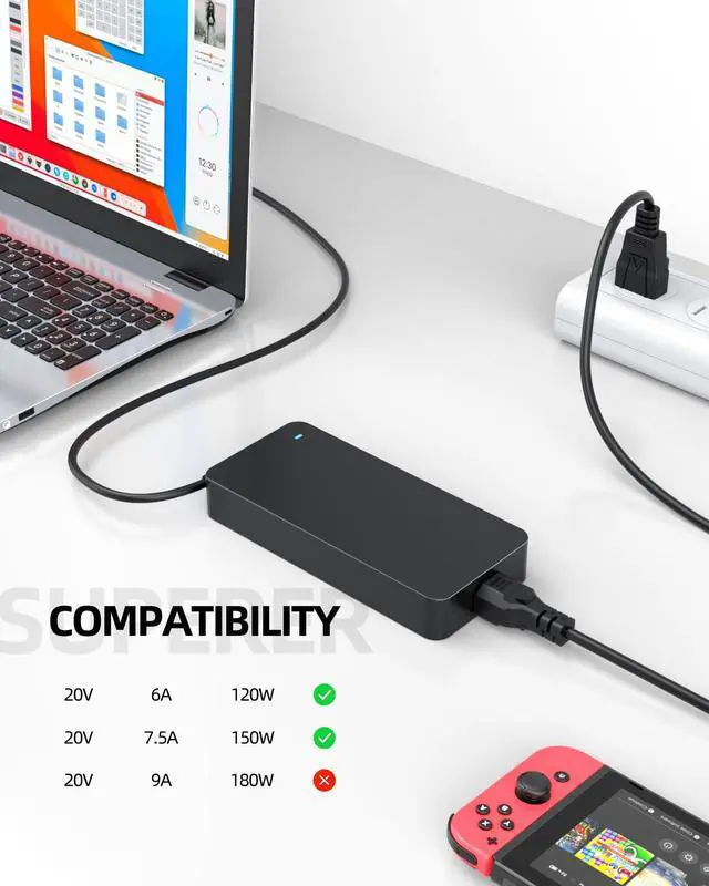 Alt view image 3 of 7 - 150W Charger Fit for Asus Creator Q Q540V Q530 Q540 Q530V Q530VJ Q540VJ Q540VJ-I93050 Laptop Power Cord