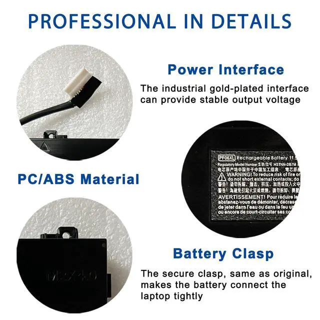 Alt view image 6 of 7 - PF06XL Gaming Laptop Battery Replacement for HP Omen 17-W 17-W100NC 17-W100NF 17-W200NA 17-W200NE Series Laptop HSTNN-DB7M 852801-2C1 853294-855 853294-850 11.55V 95.8Wh 8300mAh 6-Cells