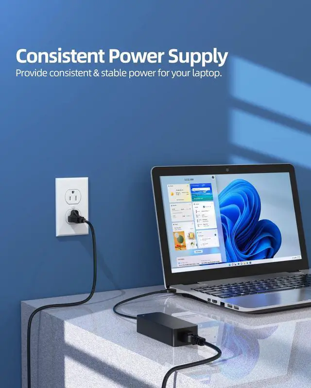 Alt view image 6 of 7 - 90W Slim Tip AC Charger Fit for Lenovo ADLX90NLC3A ADLX90NLC2A ADLX90NCC2A ADLX90NCC3A ADLX90NDC3A ADLX90NDC2A, 3 Pin Power Supply Adapter Cord