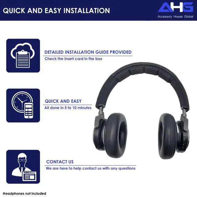 Alt view image 6 of 7 - Ear Pads Cushions Compatible with Bang & Olufsen Beoplay H9 3rd Gen (Not Compatible with H9 / H9i) and Beoplay HX Headphones (Black). Premium Sheepskin Leather (Black)