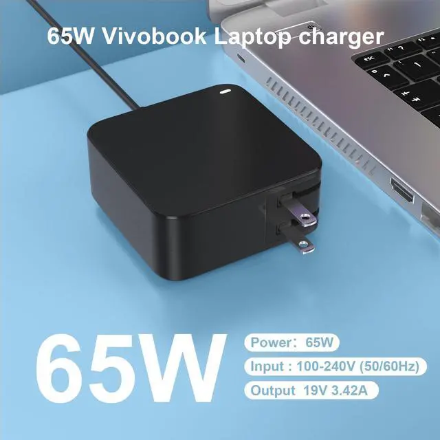 Alt view image 5 of 6 - 65W Laptop Charger Compatible with ASUS Vivobook 14 15 17 | Flip 14 15 S13 S14 S15 Fit for Go 12 14 15 X510UR X515 X515J X515E X515M X515MA X415JA X415EA F513EA F5 13E Series Power Cord