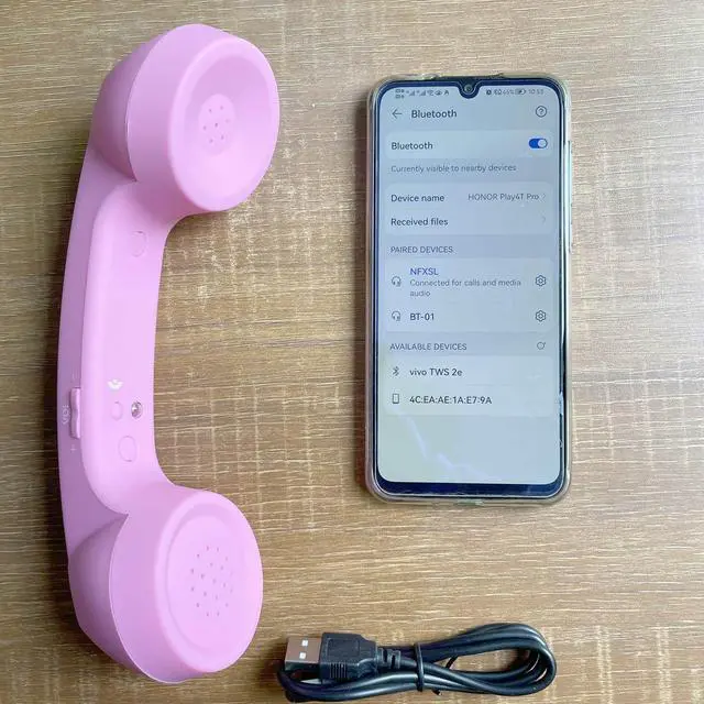 Alt view image 5 of 7 - Retro Phone Handset - Wireless Bluetooth Telephone Mic Speaker Phone Call Receiver