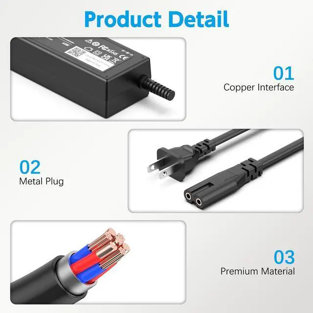 Alt view image 6 of 6 - 45W 19.5V 2.31A Laptop Charger Compatible with HP Stream 11 13 14, Pavilion, Elitebook Folio, Spectre, Pavilion Touchsmart, Spectre Ultrabook, Envy Power Supply (4.5mm x 3.0mm)