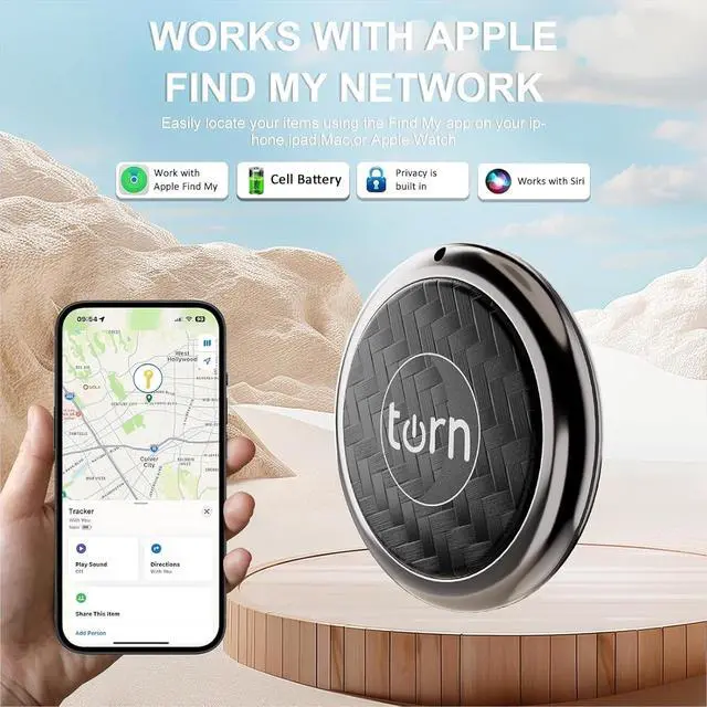 Alt view image 2 of 7 - Tracker Tag Finders Work for Apple Find My (iOS Only) GPS Tracker Air Tags for Luggage Keys Backpack (Black&Coffee, 2Pack)