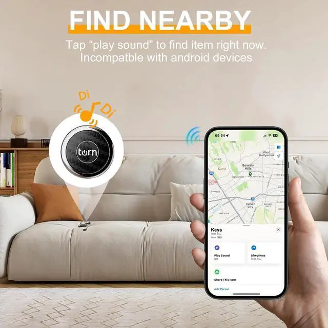 Alt view image 3 of 7 - Tracker Tag Finders Work for Apple Find My (iOS Only) GPS Tracker Air Tags for Luggage Keys Backpack (Black&Coffee, 2Pack)