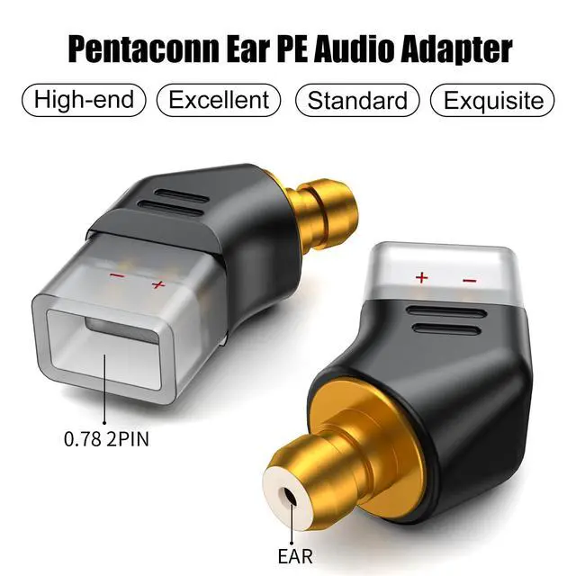 Alt view image 3 of 6 - Ear Male to Recessed 2PIN Female Headphone Adapter for Earbuds to Recessed 2PIN Cable for Pentaconn Ear PE Mini Adapter for HS1511 HS1511CU 1750CU 1300ss Madoo Typ821 Madoo M001 1 Pair Clear