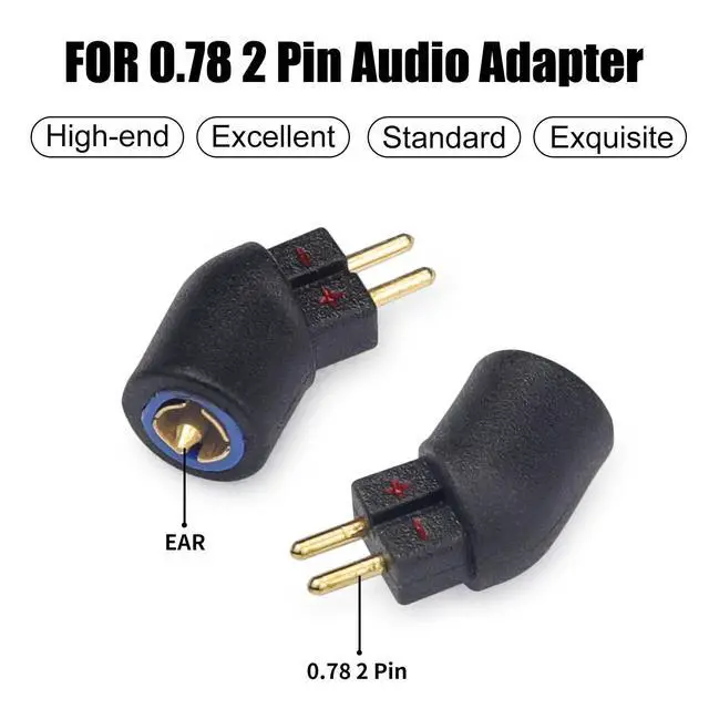Alt view image 3 of 7 - Pentaconn Ear PE Female to 0.78 Male Headphone Adapter, for IEM 0.78 2 Pin Earbuds to Pentaconn Ear PE Cable, for Acoustune HS1650CU HS1655CU 1670SS HS1695TiMadoo Typ821 Madoo M001, 1 Pair/Black