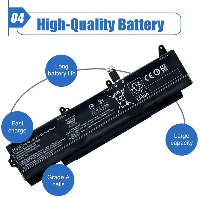 Alt view image 5 of 6 - 56Wh CC03XL Laptop Battery Replace for HP EliteBook 850 855 G7 G8 ZBook Firefly 15 G7 15 G8 Series Notebook L77622-2C1 L77622-541 L77991-005 HSTNN-DB90 HSTNN-UB8W 11.55V
