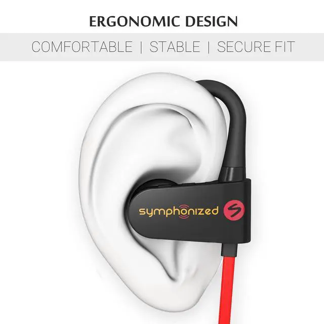 Alt view image 3 of 6 - Wireless Sport Earbuds - Neckband Bluetooth Headphones with Earhooks, Running Earbuds with Microphone