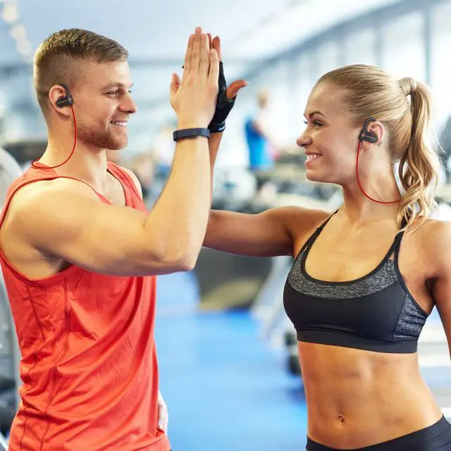 Alt view image 6 of 6 - Wireless Sport Earbuds - Neckband Bluetooth Headphones with Earhooks, Running Earbuds with Microphone