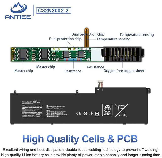Alt view image 4 of 7 - 96Wh C32N2002-2 Laptop Battery Replacement for Asus ZenBook Pro 15 Flip OLED UP6502ZA UP6502ZA-M8006W UP6502ZD UP6502ZD-M8007W Series 0B200-04230000 3ICP7/54/64-2 8380mAh 11.55V