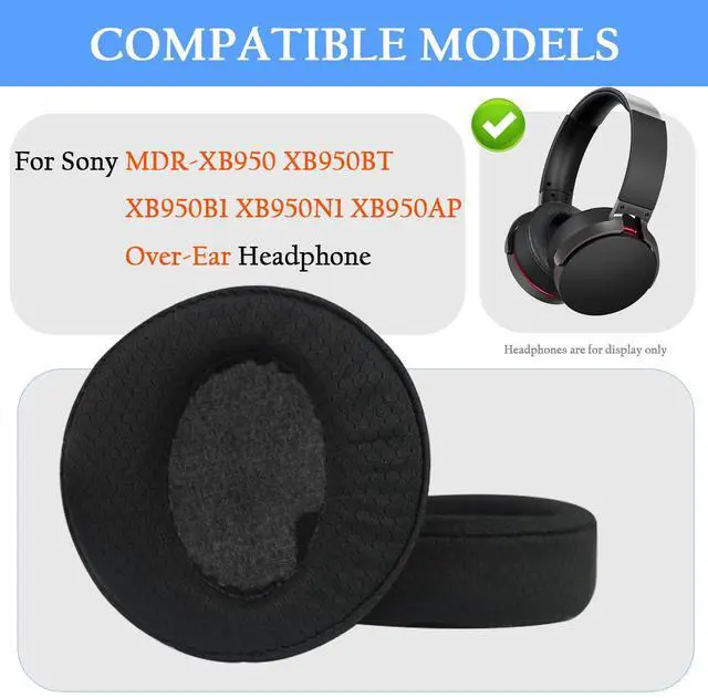 Alt view image 2 of 7 - Earpads for Sony MDR-XB950BT XB950B1 XB950N1 XB950AP Headphones | Extra Durable Ear CushionsReplacement Ear pads with Breath Mesh & Memory Foam,Comfortable and Breathable(Black)