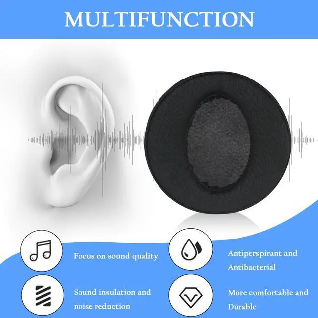 Alt view image 6 of 7 - Earpads for Sony MDR-XB950BT XB950B1 XB950N1 XB950AP Headphones | Extra Durable Ear CushionsReplacement Ear pads with Breath Mesh & Memory Foam,Comfortable and Breathable(Black)