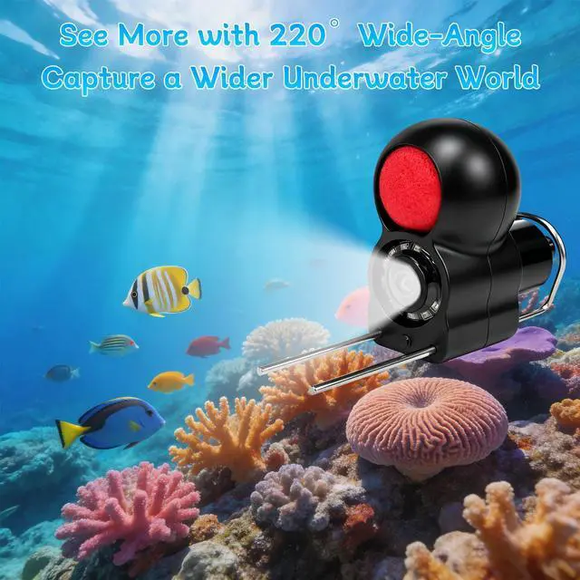 Alt view image 3 of 7 - 5" Underwater Fishing Camera,1080P Fish Finder 65ft Cable | 2000 NIT readable, 8000mAh battery up to 9h, IP68 build for ice, lake, boat and kayak anglers