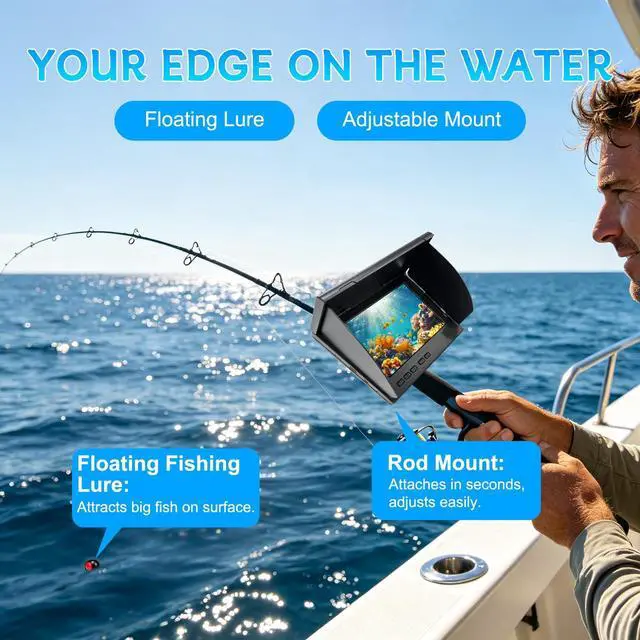 Alt view image 5 of 7 - 5" Underwater Fishing Camera,1080P Fish Finder 65ft Cable | 2000 NIT readable, 8000mAh battery up to 9h, IP68 build for ice, lake, boat and kayak anglers