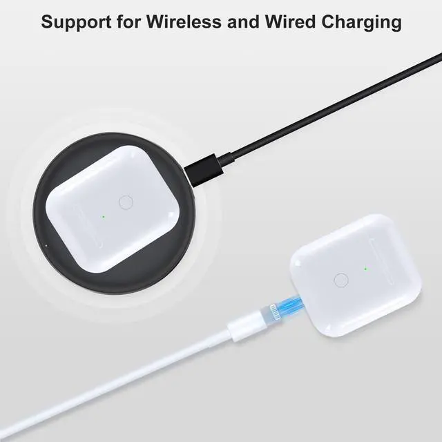 Alt view image 3 of 7 - Wireless Charging Case Replacement Compatible with AirPod 1st & 2nd Generation, Air Pod 1 2 Charger with Bluetooth Pairing Sync Button,No Earbuds