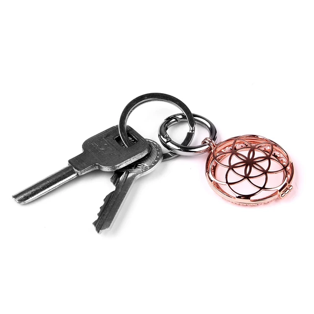 Alt view image 4 of 7 - Metal Keychain for Apple AirTag Protective Case Holder Key Ring Dog Luggage Bike - Rose Gold