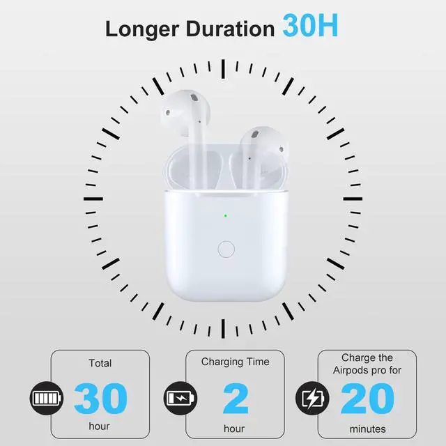 Alt view image 6 of 7 - Wireless Charging Case Replacement Compatible with AirPod 1st & 2nd Generation, Air Pod 1 2 Charger with Bluetooth Pairing Sync Button,No Earbuds
