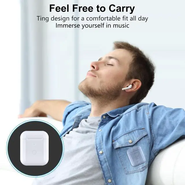 Alt view image 7 of 7 - Wireless Charging Case Replacement Compatible with AirPod 1st & 2nd Generation, Air Pod 1 2 Charger with Bluetooth Pairing Sync Button,No Earbuds