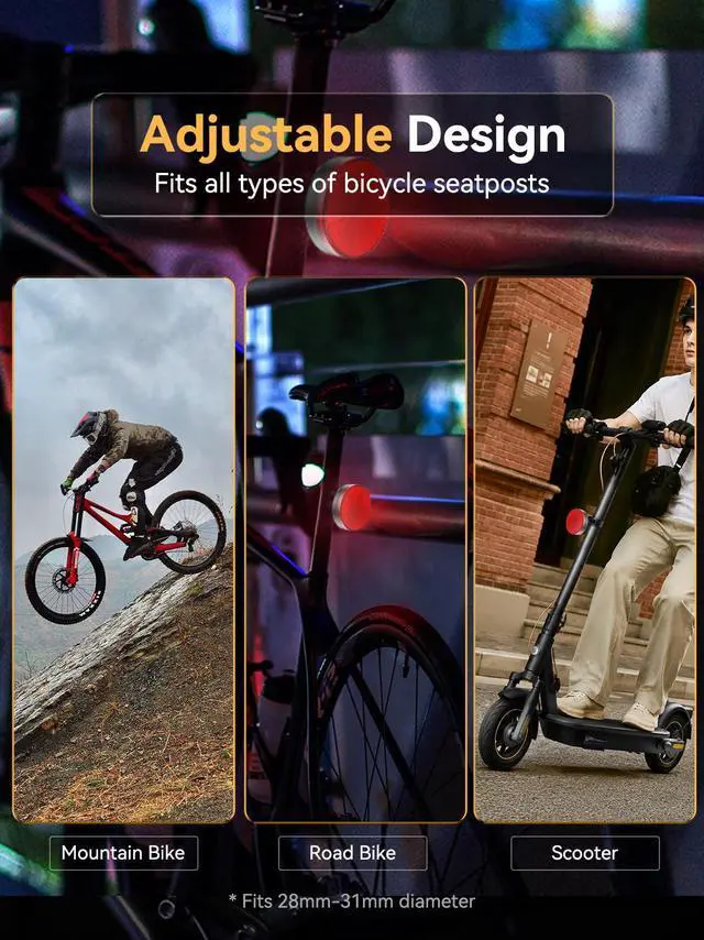 Alt view image 5 of 7 - Bike Rear Reflector with Built-in Item Finder, Works with Find My App, Hidden Anti-Loss Bicycle Finder, Seatpost Reflective Bike Accessory for Road Bike MTB E-Bike, No Extra Tag Needed