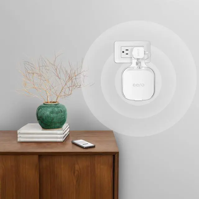 Alt view image 7 of 7 - Outlet Wall Mount Bracket for eero 7 Mesh Wi-Fi 7 Router - A Space-Saving Accessory with Cord Management, Supports Vertical or Horizontal Outlets (White, 1 Pack)