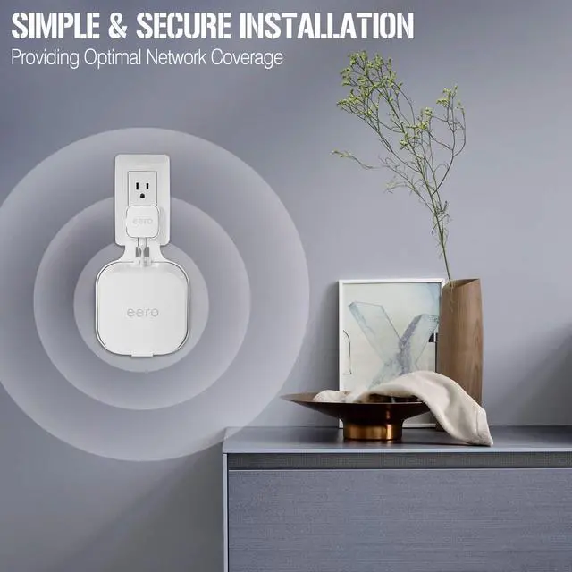 Alt view image 6 of 7 - Outlet Wall Mount Bracket for eero 7 Mesh Wi-Fi 7 Router - A Space-Saving Accessory with Cord Management, Supports Vertical or Horizontal Outlets (White, 1 Pack)