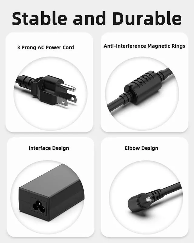 Alt view image 3 of 7 - 65W 45W Laptop Charger Compatible with Lenovo IdeaPad Series