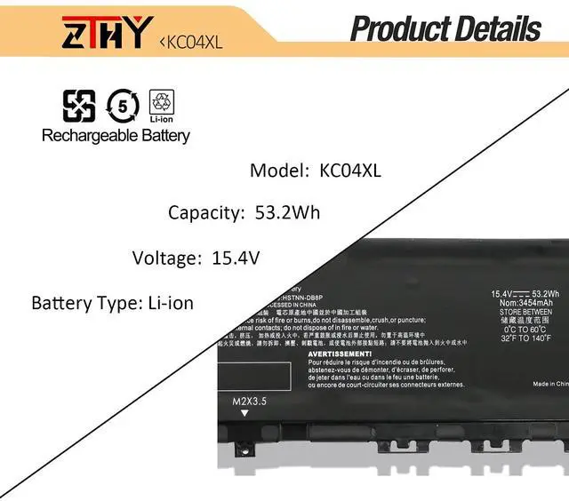 Alt view image 3 of 7 - KC04XL KC04053XL Laptop Battery for HP Envy X360 13-AG 13z-AG000 13m-AG000 | 13-AR000 13-AH000 13-AQ000 13M-AQ000 13T-AQ100 13-ag0xxx 13-ar0xxx 13-ah0xxx 13M-AG0001DX TPN-W133 L08544-1C1 L08496-855
