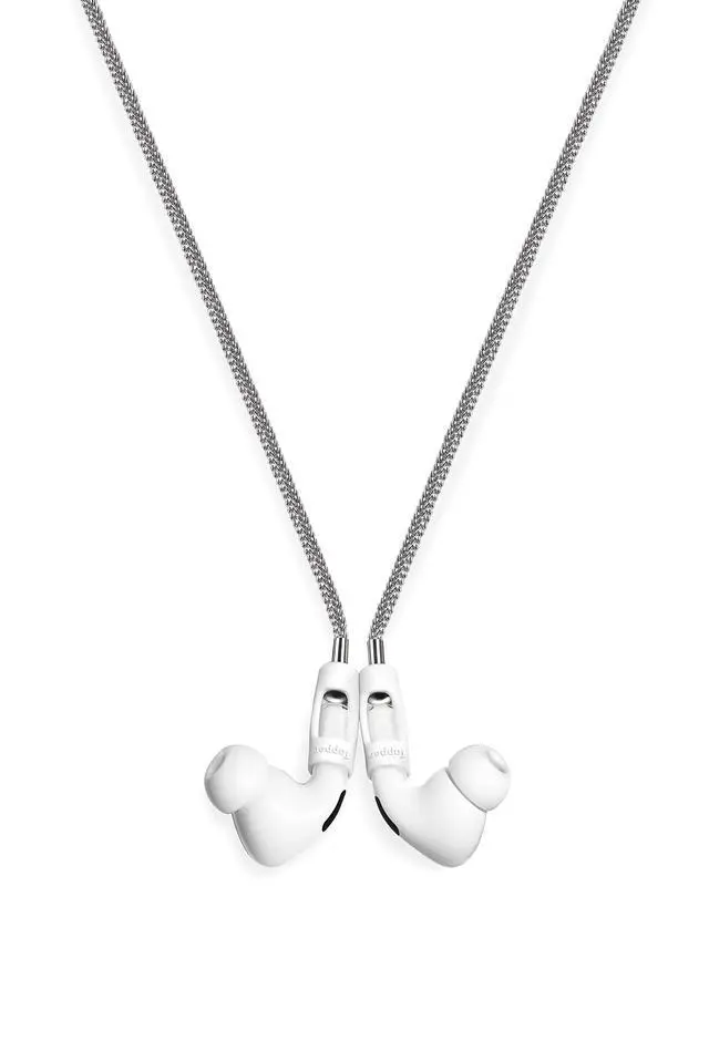 Alt view image 2 of 4 - 925 Silver Plated Mesh Chain for AirPods & AirPods Pro