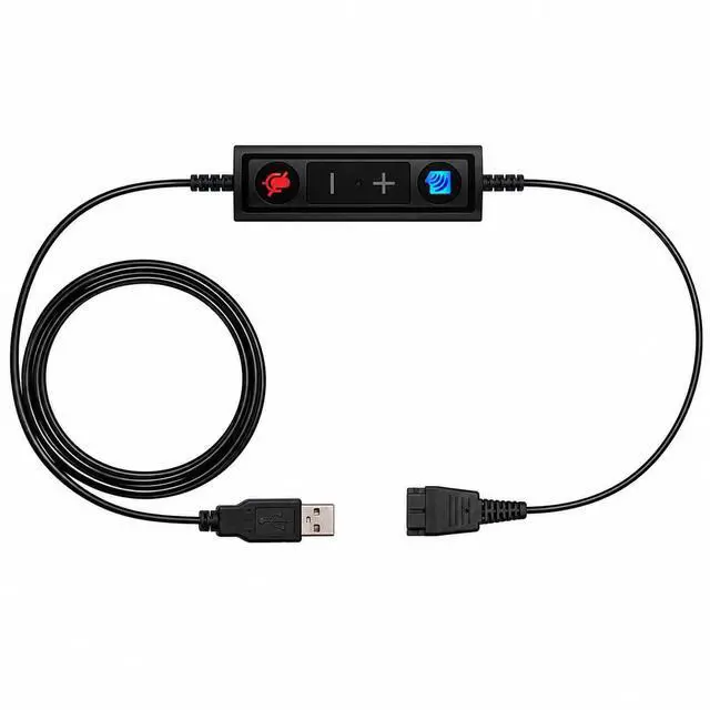 Main image of USB Adapter Compatible with Any Jabra Quick Disconnect (QD) Wired Headset and Includes Volume Control and Mute Functionality (Connects Headset to PC, Laptop and Softphones)