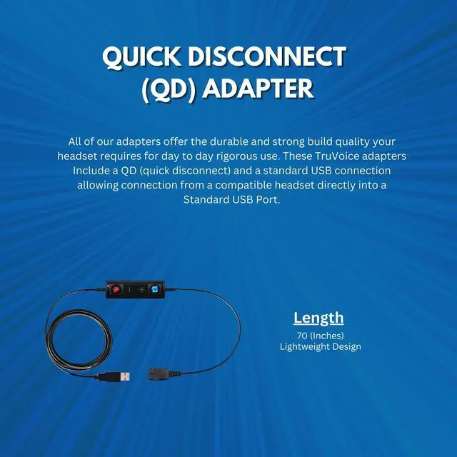 Alt view image 4 of 5 - USB Adapter Compatible with Any Jabra Quick Disconnect (QD) Wired Headset and Includes Volume Control and Mute Functionality (Connects Headset to PC, Laptop and Softphones)
