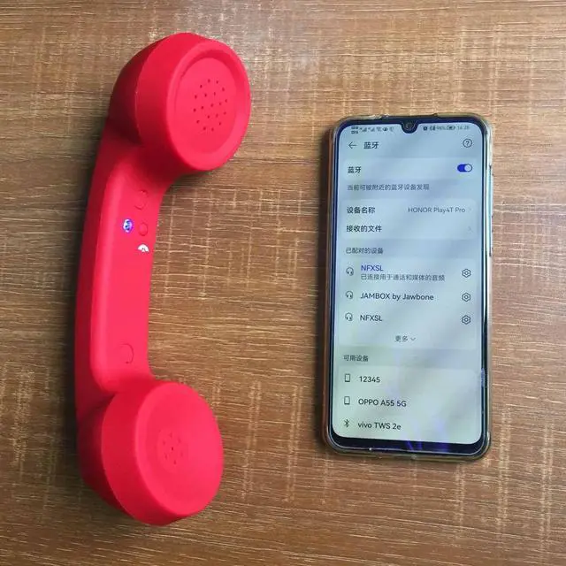 Alt view image 6 of 7 - Retro Phone Handset for Cell Phone, Wireless Bluetooth Retro Telephone Handset Mic Headphones Comfort Retro Cell Phone Handset Mic Speaker Phone Call Receiver