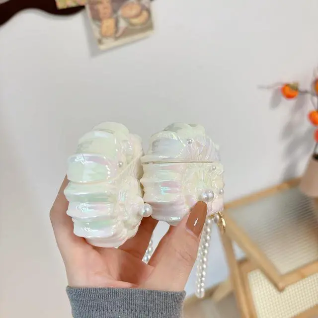 Alt view image 5 of 6 - Case for Airpods 3, Beautiful Creative Glitter 3D Conch Headphone Protective Shell for Airpod Case 3rd Generation Earphone Cover for Girls Women