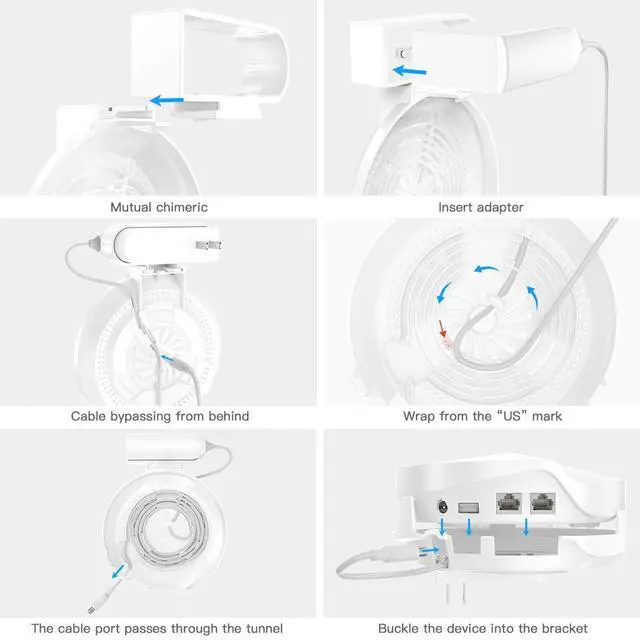 Alt view image 4 of 7 - Wall Mount Holder for TP-Link Deco M9 Plus Whole Home Mesh WiFi System - No Cord Clutter and Save Space Ceiling Bracket (1-Pack)