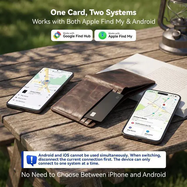 Alt view image 3 of 6 - Dual-Platform Wallet Tracker Card, Wireless Rechargeable 0.07in Slim Tracking Card,Work with Apple Find My & Google's Find Hub, Item Locator, Credit Card Size Tracker, IP68 Waterproof, Keys, Bags