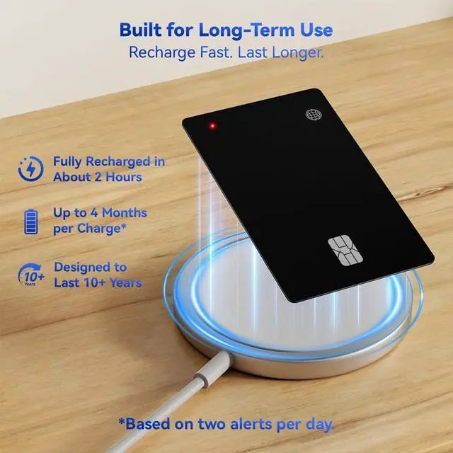 Alt view image 5 of 6 - Dual-Platform Wallet Tracker Card, Wireless Rechargeable 0.07in Slim Tracking Card,Work with Apple Find My & Google's Find Hub, Item Locator, Credit Card Size Tracker, IP68 Waterproof, Keys, Bags