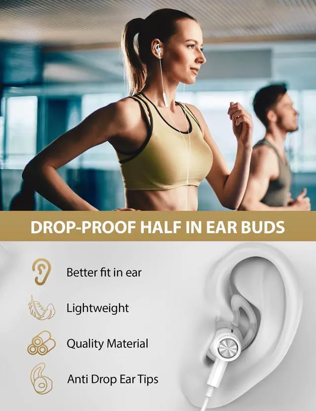 Alt view image 2 of 6 - for Apple Lightning Headphones MFi-Certified Wired Earbuds White | Magnetic Larger Ear Buds Earphones with Anti-Drop Tips Corded Headset Cord for iPhone 14 Plus 13 Pro Max 12 Mini 11 XS XR 8