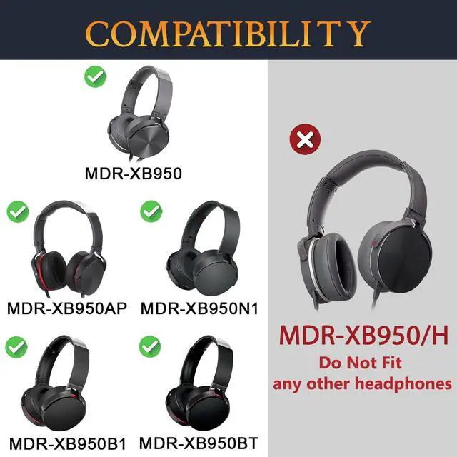 Alt view image 2 of 6 - Lambskin Earpads for Sony MDR-XB950 - Black | for Sony MDR-XB950(XB950BT/XB950B1/XB950N1/XB950AP) Over-Ear Headphones