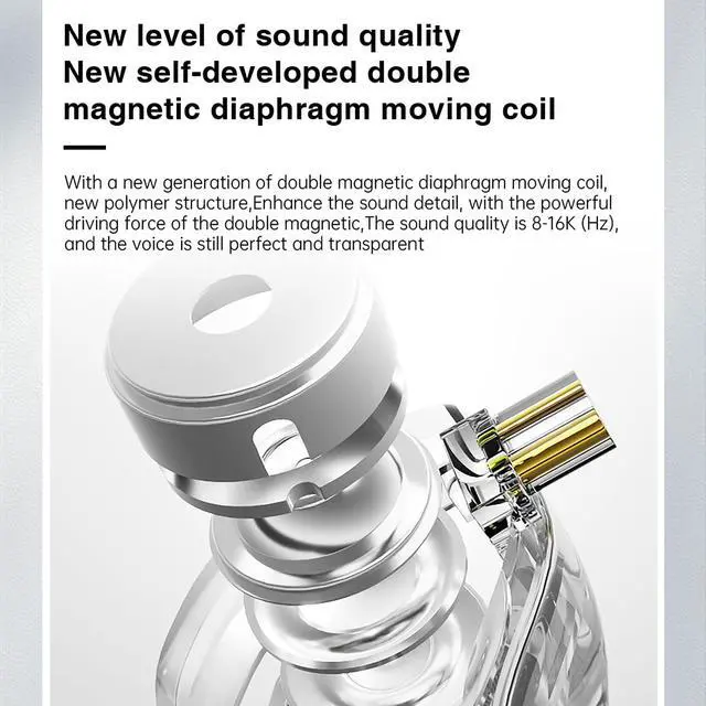 Alt view image 4 of 6 - ND Venus in Ear Monitor Headphones, 10mm Double Magnetic Dynamic Driver IEM Earphones, HiFi Wired Gaming Earbuds, 2 Pin Detachable Cable (with Mic, Blue, USB-C Port)