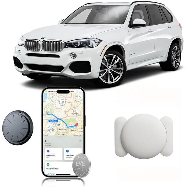 Main image of GPS Tracking Devices, No Monthly Fee Tracker Device for Vehicles Work with Find My (iOS Only), Car Tracker Device Hidden with Magnetic Waterproof Case (1PCS, White)