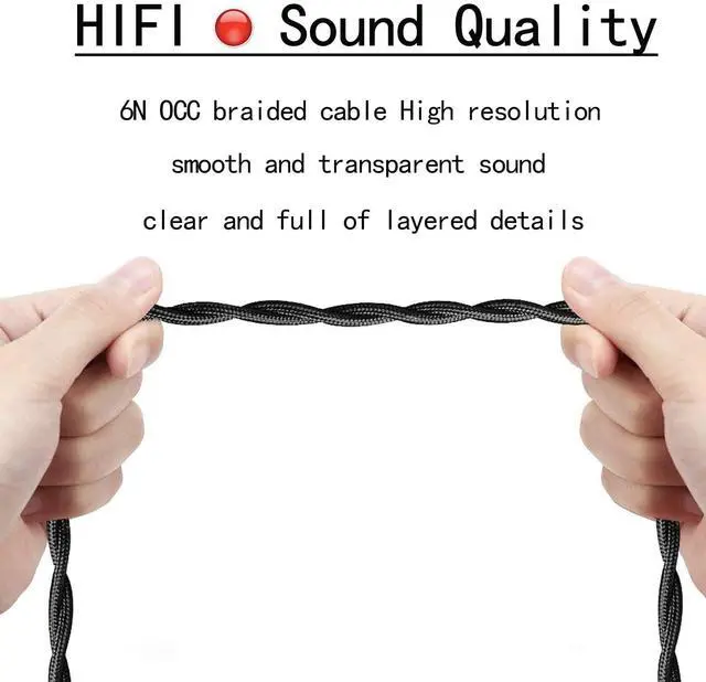 Alt view image 5 of 6 - Replacement Cable, Connecting Cable Compatible with HiFiman HE400S HE-400I HE-350 HE4XX/HE-400i/HE560, Balanced line Headphone Audio Adapter 2.5/3.5/4.4mm to Dual 3.5mm(4.4mm Plug), Black