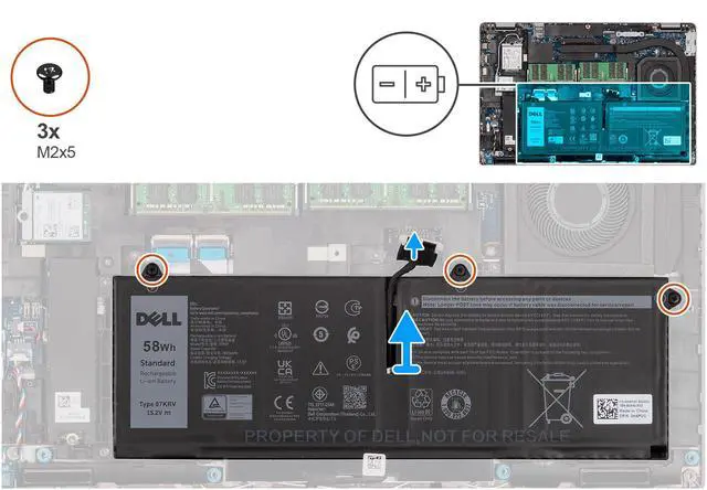 Alt view image 7 of 7 - DELL 293F1 11.25V 41Wh 3-Cell Standard Rechargeable Lithium ion Battery For DELL Latitude 5330/5330 2-in-1,5430, 5530,7330/7330 2-in-1,7430/7430 2-in-1, Latitude 7530, DE LL Precision 3570 Laptops