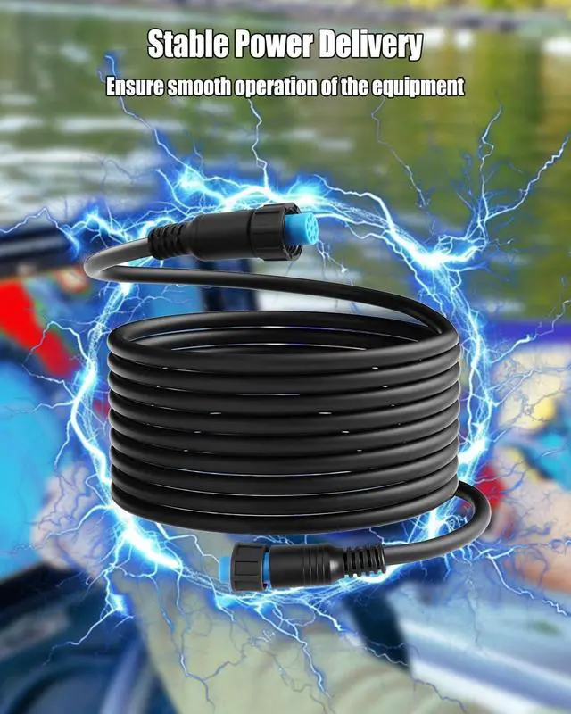 Alt view image 3 of 6 - 20FT Transducer Extension Cable Fit for Garmin GC 200 GLS 10 GMR | Fit for Fantom 124 126 54 56, GXM 53 54, Panoptix LiveScope, Replace 010-12528-0, Marine Network Cable