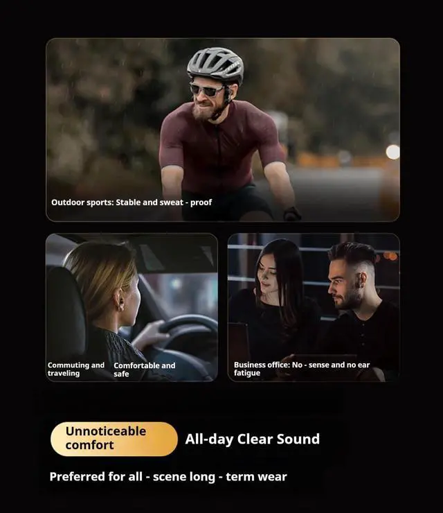 Alt view image 4 of 6 - Clip on Ear Buds The Lady's Innovative Z-Shaped Open Ear Design | Up to 60H Playback, ENC Call Noise Reduction, IPX5 Water Resistant, Comfort Fit, Perfect for Personal Use & Gifting