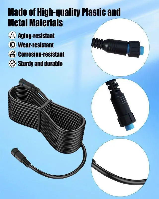 Alt view image 5 of 6 - 20FT Transducer Extension Cable Fit for Garmin GC 200 GLS 10 GMR | Fit for Fantom 124 126 54 56, GXM 53 54, Panoptix LiveScope, Replace 010-12528-0, Marine Network Cable