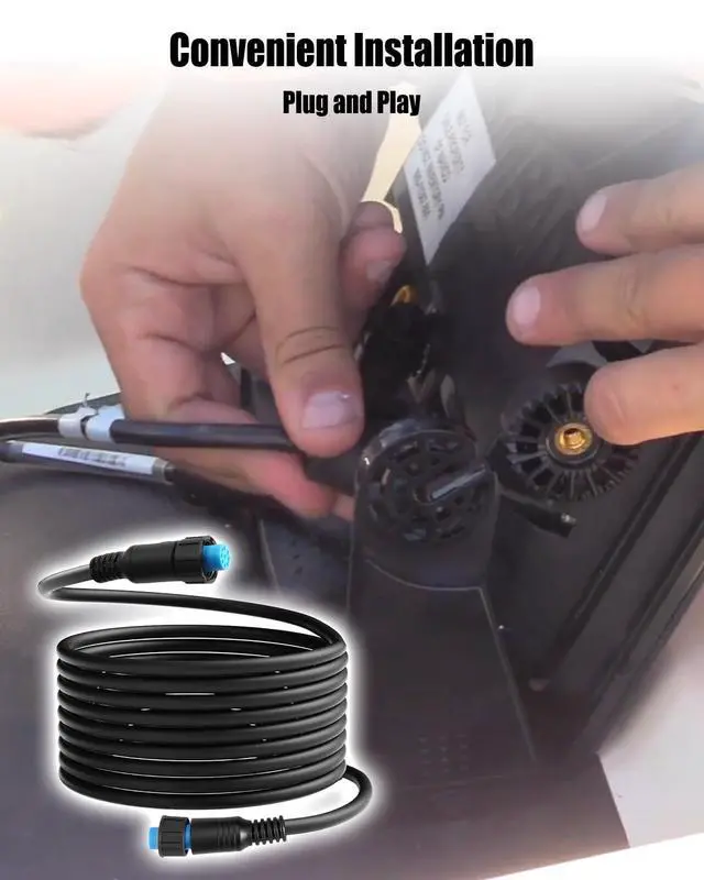 Alt view image 6 of 6 - 20FT Transducer Extension Cable Fit for Garmin GC 200 GLS 10 GMR | Fit for Fantom 124 126 54 56, GXM 53 54, Panoptix LiveScope, Replace 010-12528-0, Marine Network Cable